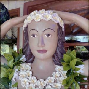 aloha lady with leis touring 555 Kuakini Loop farm