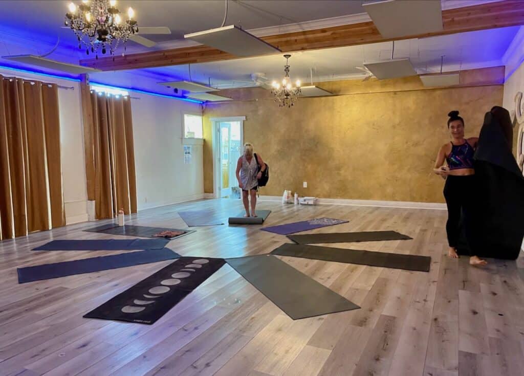 afterglow yoga studio inside Teddy's Burgers