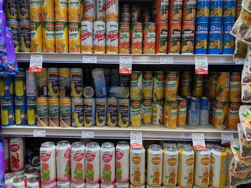 juice selection at Seafood City teddy bacon burger